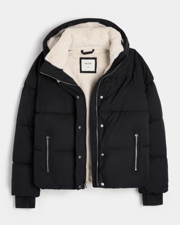 Faux Fur-Lined Puffer Jacket