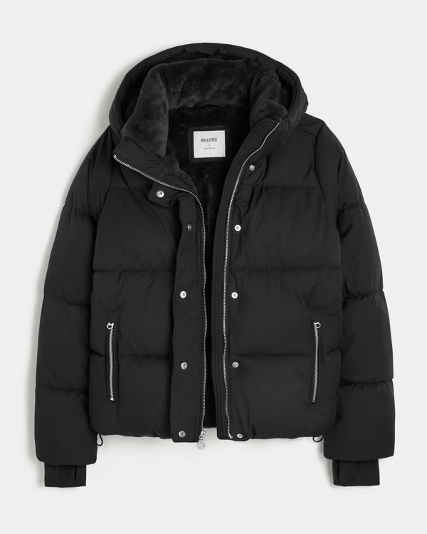 Faux Fur-Lined Puffer Jacket